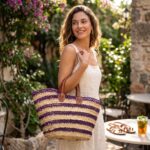 Model posing with straw tote 202607061749 (1)